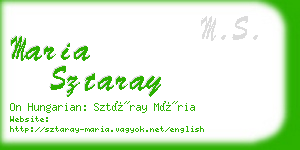 maria sztaray business card